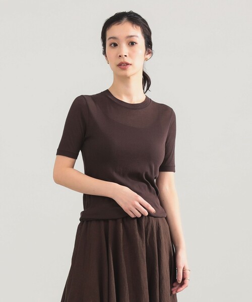 Demi-Luxe BEAMS（デミルクス ビームス）の「AK+1 / シアー Tシャツ（Tシャツ/カットソー・レディース・グリーン/ダークブラウン/ブルー系その他2・ONE SIZE）」の15枚目の写真