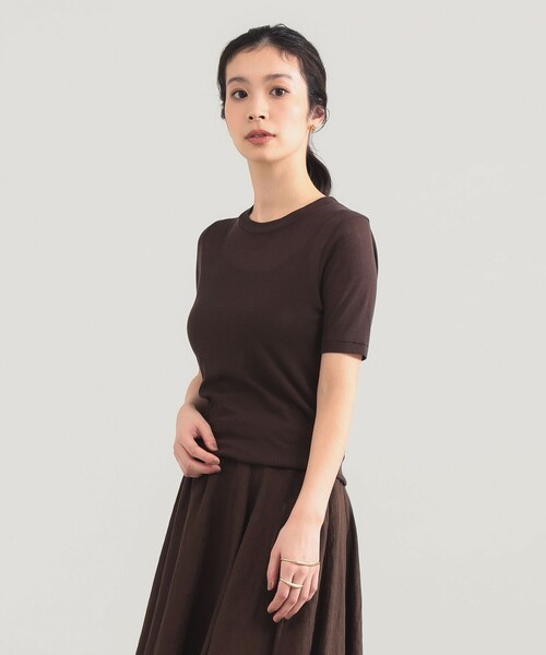 Demi-Luxe BEAMS（デミルクス ビームス）の「AK+1 / シアー Tシャツ（Tシャツ/カットソー・レディース・グリーン/ダークブラウン/ブルー系その他2・ONE SIZE）」の16枚目の写真