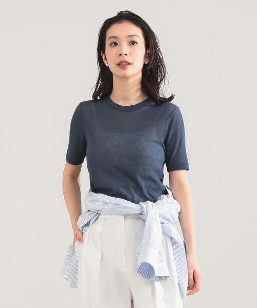 Demi-Luxe BEAMS（デミルクス ビームス）の「AK+1 / シアー Tシャツ（Tシャツ/カットソー・レディース・グリーン/ダークブラウン/ブルー系その他2・ONE SIZE）」の20枚目の写真