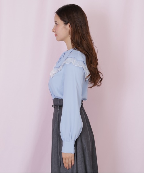 JILL by JILL STUART(ジルバイジルスチュアート)の「ビッグカラーレースレイヤードブラウス(シャツ/ブラウス・レディース・ホワイト/ブルー系その他/ブラック・FREE)」の20枚目の写真