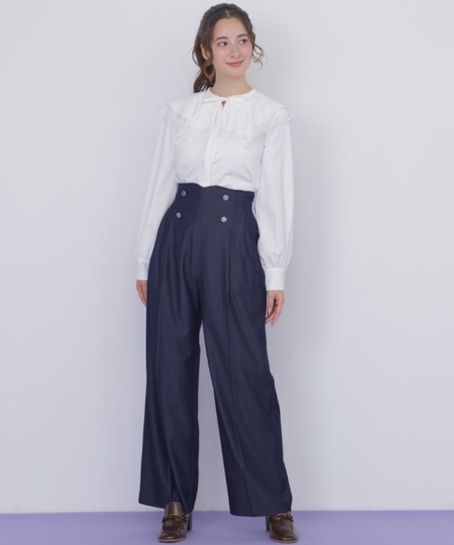 JILL by JILL STUART(ジルバイジルスチュアート)の「ビッグカラーレースレイヤードブラウス(シャツ/ブラウス・レディース・ホワイト/ブルー系その他/ブラック・FREE)」の14枚目の写真