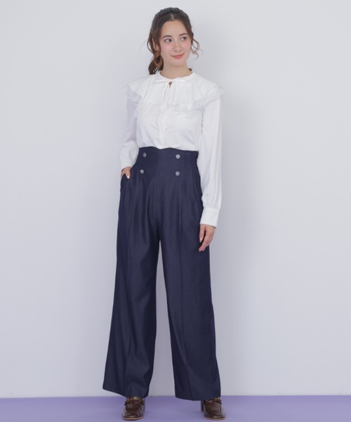 JILL by JILL STUART(ジルバイジルスチュアート)の「ビッグカラーレースレイヤードブラウス(シャツ/ブラウス・レディース・ホワイト/ブルー系その他/ブラック・FREE)」の7枚目の写真