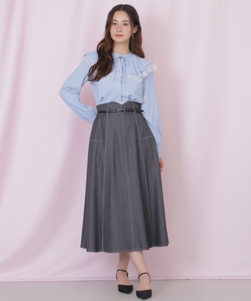JILL by JILL STUART(ジルバイジルスチュアート)の「ビッグカラーレースレイヤードブラウス(シャツ/ブラウス・レディース・ホワイト/ブルー系その他/ブラック・FREE)」の18枚目の写真