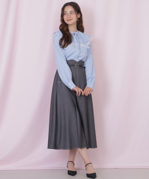 JILL by JILL STUART(ジルバイジルスチュアート)の「ビッグカラーレースレイヤードブラウス(シャツ/ブラウス・レディース・ホワイト/ブルー系その他/ブラック・FREE)」の19枚目の写真