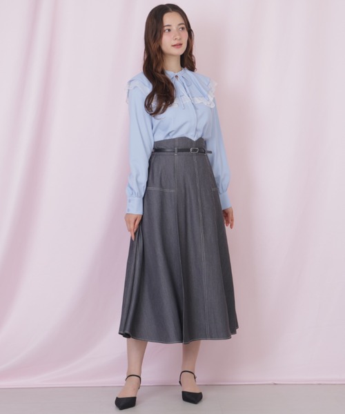 JILL by JILL STUART(ジルバイジルスチュアート)の「ビッグカラーレースレイヤードブラウス(シャツ/ブラウス・レディース・ホワイト/ブルー系その他/ブラック・FREE)」の17枚目の写真