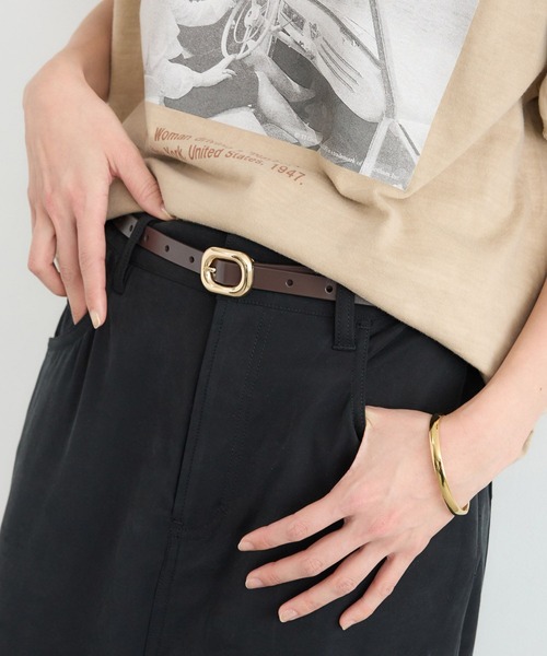 BARNYARDSTORM（バンヤードストーム）の「BARNYARDSTORM / メタルバックルベルト（ベルト・レディース・ベージュ/ブラウン・FREE）」の3枚目の写真