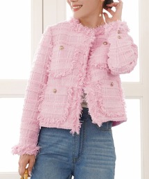 Liala×PG｜リアラバイピージーのノーカラージャケット（ツイード）通販