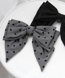 夢展望（ユメテンボウ）の「オリジナルハートチャーム付きビッグリボンドットバレッタ（その他ヘアアクセサリー）」