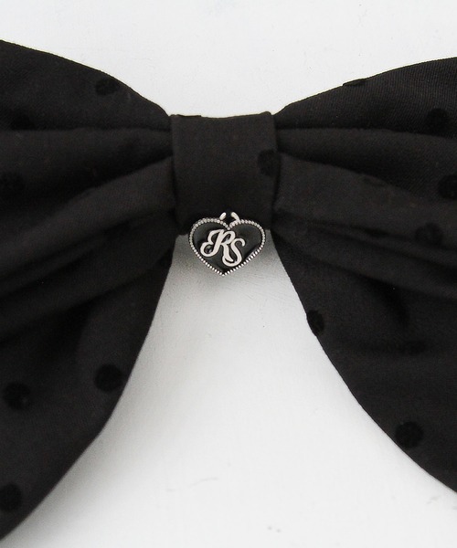 DearMyLoveRose(ディアマイラブローズ)の「オリジナルハートチャーム付きビッグリボンドットバレッタ(その他ヘアアクセサリー・レディース・グレー/ブラック・FREE)」の19枚目の写真