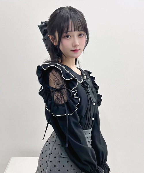 DearMyLoveRose(ディアマイラブローズ)の「オリジナルハートチャーム付きビッグリボンドットバレッタ(その他ヘアアクセサリー・レディース・グレー/ブラック・FREE)」の9枚目の写真