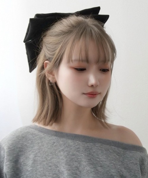 DearMyLoveRose(ディアマイラブローズ)の「オリジナルハートチャーム付きビッグリボンドットバレッタ(その他ヘアアクセサリー・レディース・グレー/ブラック・FREE)」の14枚目の写真