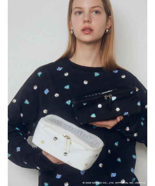 EMODA（エモダ）の「【はぴだんぶい】MESH PATTERN POUCH（ポーチ・レディース・ホワイト/ブラック・FREE）」の3枚目の写真