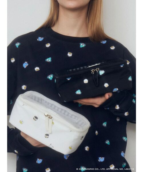 EMODA（エモダ）の「【はぴだんぶい】MESH PATTERN POUCH（ポーチ・レディース・ホワイト/ブラック・FREE）」の4枚目の写真