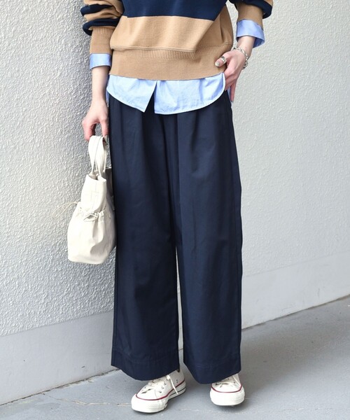 SHIPS Colors(シップス カラーズ)の「SHIPS Colors:〈手洗い可能〉TC チノ イージー パンツ◇(チノパンツ・レディース・ベージュ/ネイビー・SMALL/MEDIUM)」の3枚目の写真