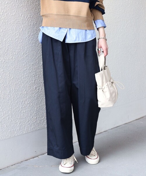 SHIPS Colors(シップス カラーズ)の「SHIPS Colors:〈手洗い可能〉TC チノ イージー パンツ◇(チノパンツ・レディース・ベージュ/ネイビー・SMALL/MEDIUM)」の4枚目の写真