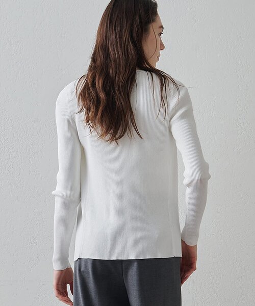 Drawing Numbers（ドローイング ナンバーズ）の「【Drawing Numbers】リブVネックカーディガン（カーディガン/ボレロ・レディース・ブラック/ブラウン/ホワイト・38）」の7枚目の写真