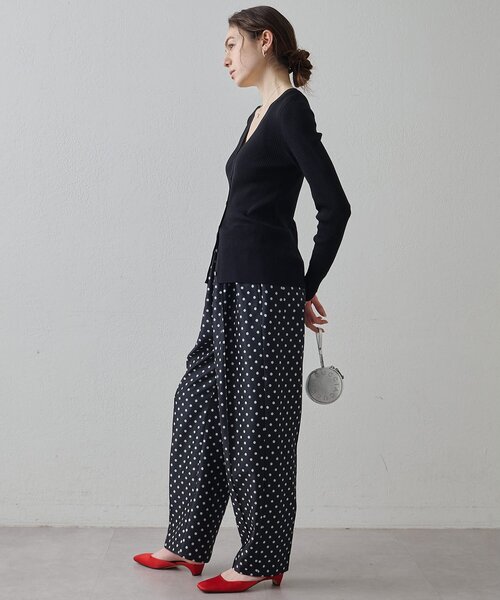 Drawing Numbers（ドローイング ナンバーズ）の「【Drawing Numbers】リブVネックカーディガン（カーディガン/ボレロ・レディース・ブラック/ブラウン/ホワイト・38）」の13枚目の写真