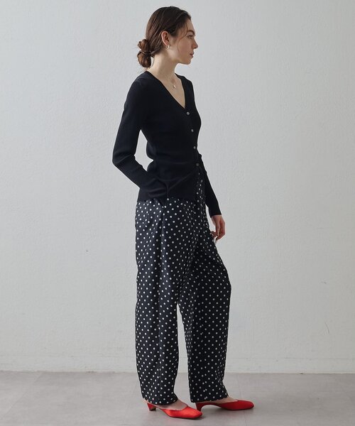 Drawing Numbers（ドローイング ナンバーズ）の「【Drawing Numbers】リブVネックカーディガン（カーディガン/ボレロ・レディース・ブラック/ブラウン/ホワイト・38）」の17枚目の写真