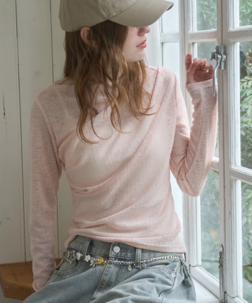 Birthday room(バースデイルーム)の「レースドレープTOPS/Lace drape tops(Tシャツ/カットソー・レディース・ライトブルー/ホワイト/ピンク・FREE)」の22枚目の写真