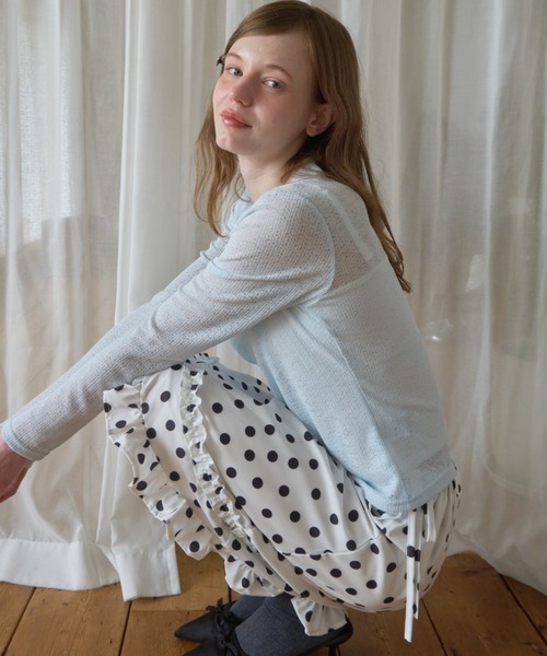Birthday room(バースデイルーム)の「レースドレープTOPS/Lace drape tops(Tシャツ/カットソー・レディース・ライトブルー/ホワイト/ピンク・FREE)」の15枚目の写真