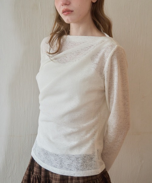 Birthday room(バースデイルーム)の「レースドレープTOPS/Lace drape tops(Tシャツ/カットソー・レディース・ライトブルー/ホワイト/ピンク・FREE)」の8枚目の写真
