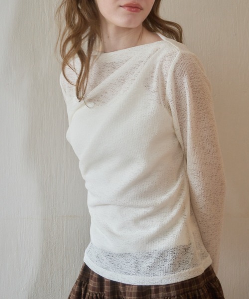 Birthday room(バースデイルーム)の「レースドレープTOPS/Lace drape tops(Tシャツ/カットソー・レディース・ライトブルー/ホワイト/ピンク・FREE)」の9枚目の写真