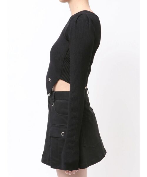 EMODA(エモダ)の「ワイドクロスクロップドニット(ニット/セーター・レディース・ブラック/グレー/ライム/アイボリー・FREE)」の17枚目の写真