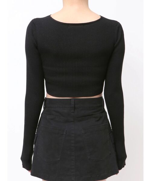 EMODA(エモダ)の「ワイドクロスクロップドニット(ニット/セーター・レディース・ブラック/グレー/ライム/アイボリー・FREE)」の18枚目の写真