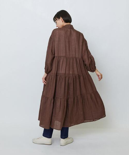 LOISIR（ロワズィール）の「ラミーティアードワンピース（ワンピース・レディース・ブルー/ブラウン・FREE）」の6枚目の写真