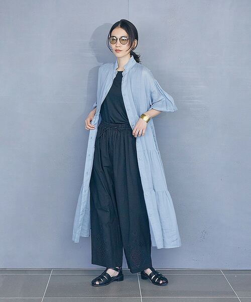 LOISIR（ロワズィール）の「ラミーティアードワンピース（ワンピース・レディース・ブルー/ブラウン・FREE）」の7枚目の写真