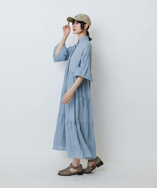LOISIR（ロワズィール）の「ラミーティアードワンピース（ワンピース・レディース・ブルー/ブラウン・FREE）」の10枚目の写真