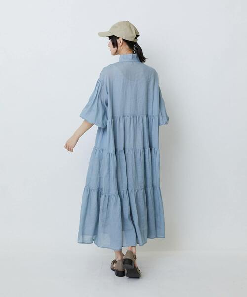 LOISIR（ロワズィール）の「ラミーティアードワンピース（ワンピース・レディース・ブルー/ブラウン・FREE）」の11枚目の写真