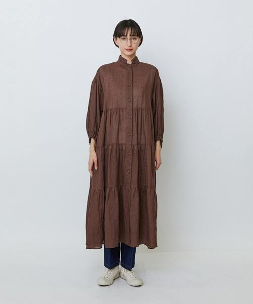 LOISIR（ロワズィール）の「ラミーティアードワンピース（ワンピース・レディース・ブルー/ブラウン・FREE）」の12枚目の写真