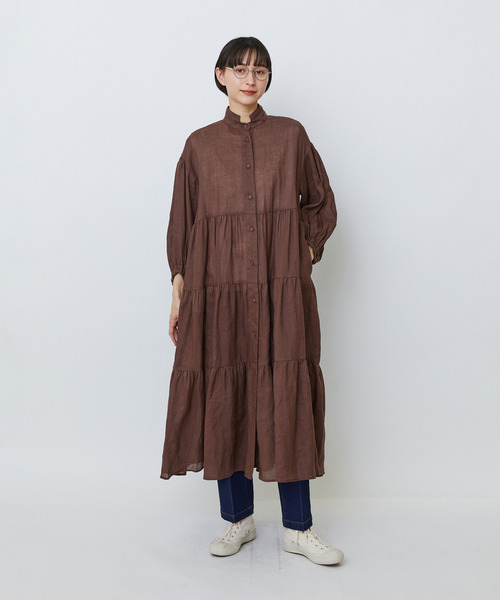 LOISIR（ロワズィール）の「ラミーティアードワンピース（ワンピース・レディース・ブルー/ブラウン・FREE）」の3枚目の写真