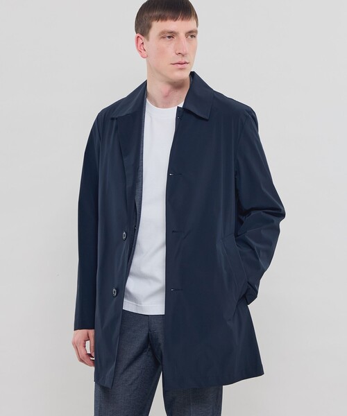 MACKINTOSH LONDON(マッキントッシュ ロンドン)の「【DUNFORD SHORT】【FEATHER-TECH PAC】【FLEX NYLON】ストレッチナイロンステンカラーコート(ステンカラーコート・メンズ・ブルー系その他2/ネイビー/グレー・42/38/40)」の2枚目の写真