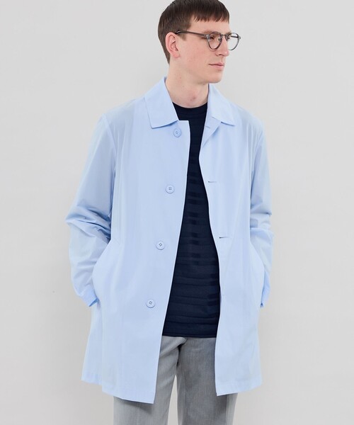 MACKINTOSH LONDON(マッキントッシュ ロンドン)の「【DUNFORD SHORT】【FEATHER-TECH PAC】【FLEX NYLON】ストレッチナイロンステンカラーコート(ステンカラーコート・メンズ・ブルー系その他2/ネイビー/グレー・42/38/40)」の3枚目の写真