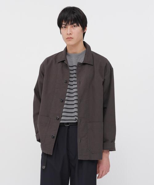 MHL.（エムエイチエル）の「COTTON HEMP OXFORD（シャツ/ブラウス・メンズ・ネイビー/オリーブドラブ・LARGE/MEDIUM/SMALL）」の2枚目の写真