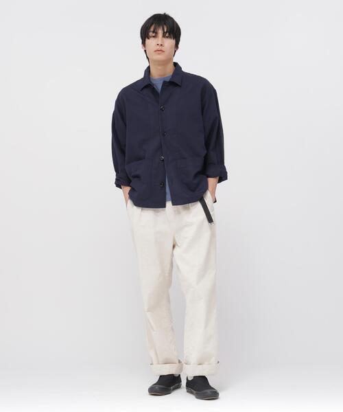 MHL.（エムエイチエル）の「COTTON HEMP OXFORD（シャツ/ブラウス・メンズ・ネイビー/オリーブドラブ・LARGE/MEDIUM/SMALL）」の3枚目の写真