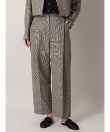 CIS. | CIS. タックテーパードパンツ ウォッシャブル カラミストレッチ ハウンドトゥース(スラックス)