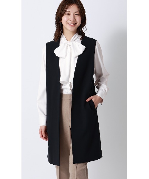 AOYAMA(アオヤマ)の「2通りの着こなしを楽しめる華やかトップス バンドカラーボウタイシャツ【長袖】【2WAY】(シャツ/ブラウス・レディース・ホワイト/ブルー・L/M)」の18枚目の写真