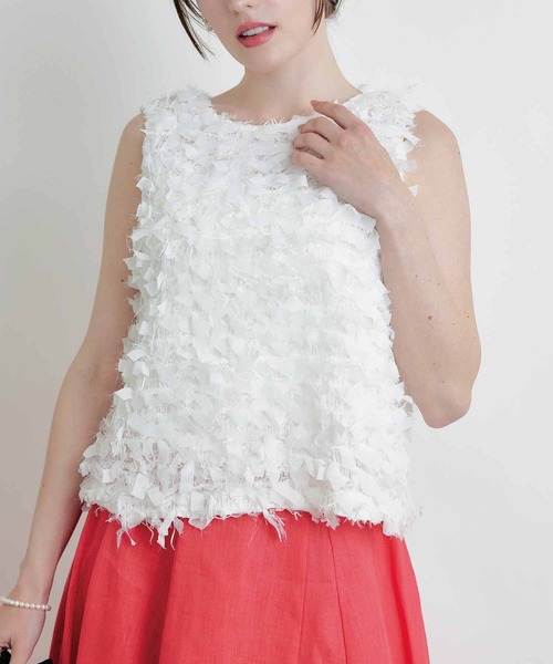 PICCIN(ピッチン)の「後ろリボンベスト(ベスト・レディース・ブラック/オフホワイト・M)」の6枚目の写真