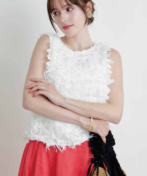 PICCIN(ピッチン)の「後ろリボンベスト(ベスト・レディース・ブラック/オフホワイト・M)」の3枚目の写真