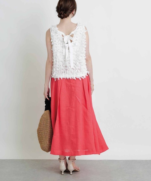 PICCIN(ピッチン)の「後ろリボンベスト(ベスト・レディース・ブラック/オフホワイト・M)」の9枚目の写真