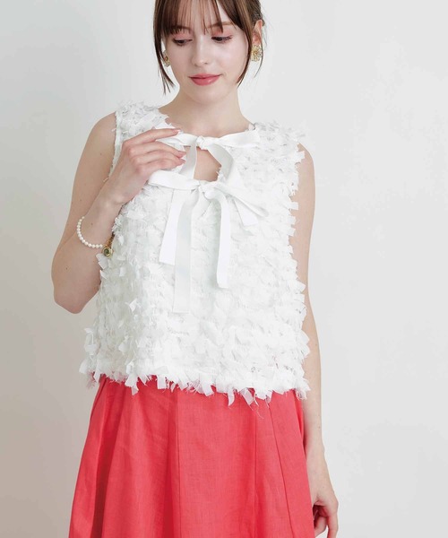 PICCIN(ピッチン)の「後ろリボンベスト(ベスト・レディース・ブラック/オフホワイト・M)」の10枚目の写真