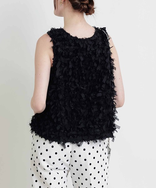 PICCIN(ピッチン)の「後ろリボンベスト(ベスト・レディース・ブラック/オフホワイト・M)」の14枚目の写真