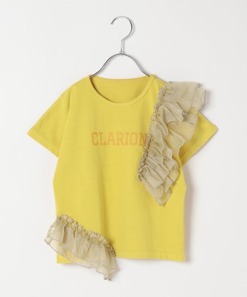 BAYFLOW（ベイフロー）の「[大人気Tシャツ!!デザインをアップデート★]アシメオーガンジーフリルT(KIDS)（Tシャツ/カットソー・キッズ・パープル/イエロー/チャコール・140cm/130cm/120cm/110cm/150cm）」の3枚目の写真