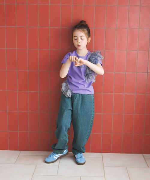 BAYFLOW（ベイフロー）の「[大人気Tシャツ!!デザインをアップデート★]アシメオーガンジーフリルT(KIDS)（Tシャツ/カットソー・キッズ・パープル/イエロー/チャコール・140cm/130cm/120cm/110cm/150cm）」の11枚目の写真