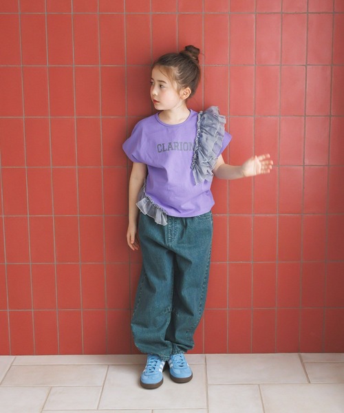 BAYFLOW（ベイフロー）の「[大人気Tシャツ!!デザインをアップデート★]アシメオーガンジーフリルT(KIDS)（Tシャツ/カットソー・キッズ・パープル/イエロー/チャコール・140cm/130cm/120cm/110cm/150cm）」の13枚目の写真