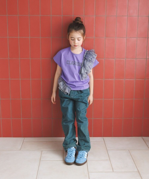 BAYFLOW（ベイフロー）の「[大人気Tシャツ!!デザインをアップデート★]アシメオーガンジーフリルT(KIDS)（Tシャツ/カットソー・キッズ・パープル/イエロー/チャコール・140cm/130cm/120cm/110cm/150cm）」の14枚目の写真