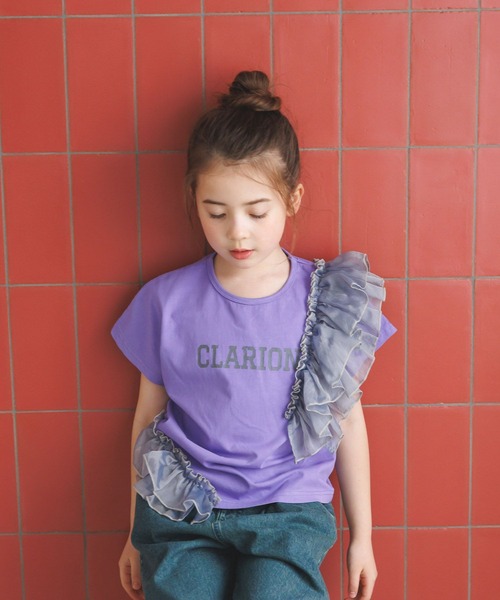 BAYFLOW（ベイフロー）の「[大人気Tシャツ!!デザインをアップデート★]アシメオーガンジーフリルT(KIDS)（Tシャツ/カットソー・キッズ・パープル/イエロー/チャコール・140cm/130cm/120cm/110cm/150cm）」の16枚目の写真